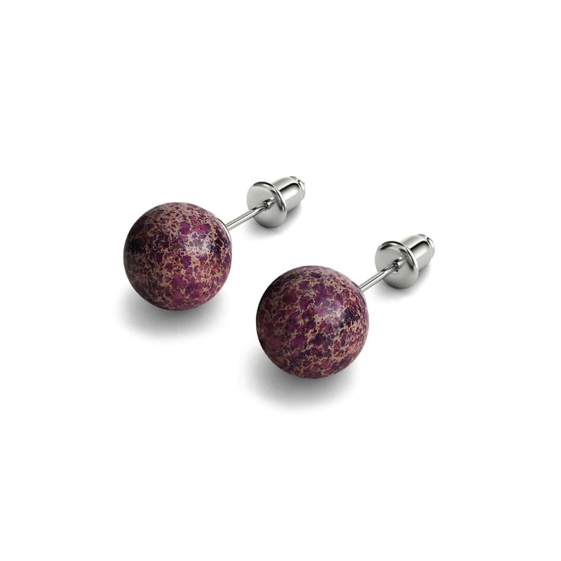 Purple Regalite | .925 Sterling Silver | Gemstone Stud Earrings