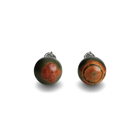 Red Picasso Jasper | .925 Sterling Silver | Gemstone Stud Earrings