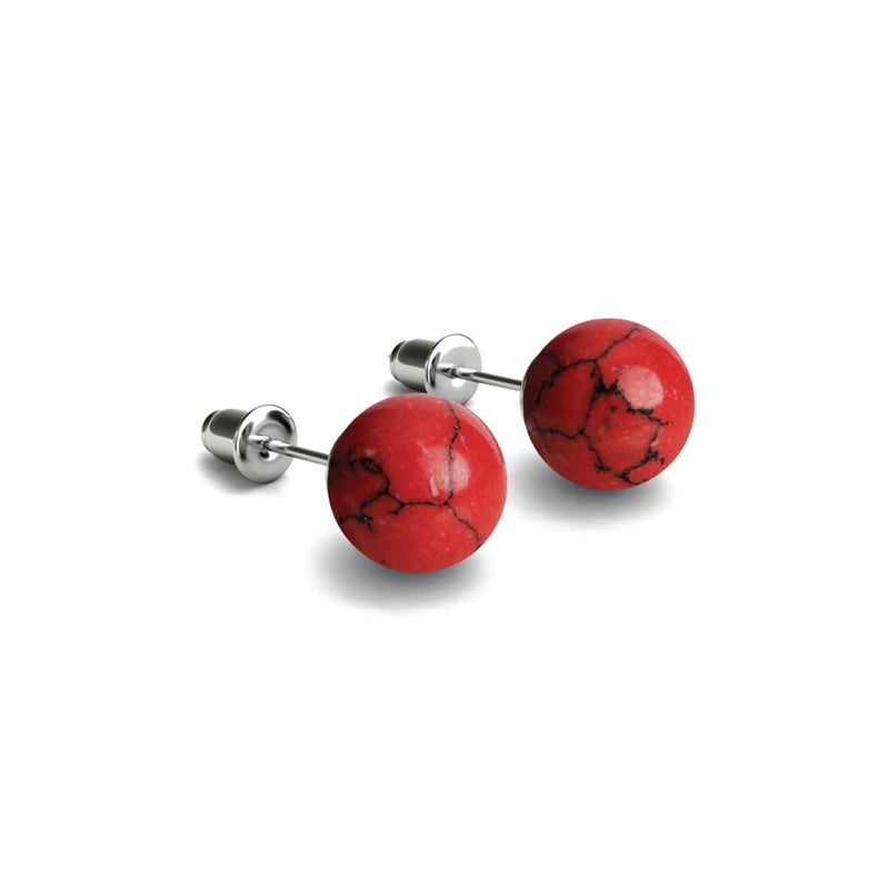 Red Turquoise | .925 Sterling Silver | Gemstone Stud Earrings