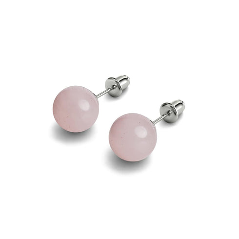 Rose Quartz | .925 Sterling Silver | Gemstone Stud Earrings