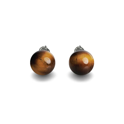 Tigers Eye | .925 Sterling Silver | Gemstone Stud Earrings