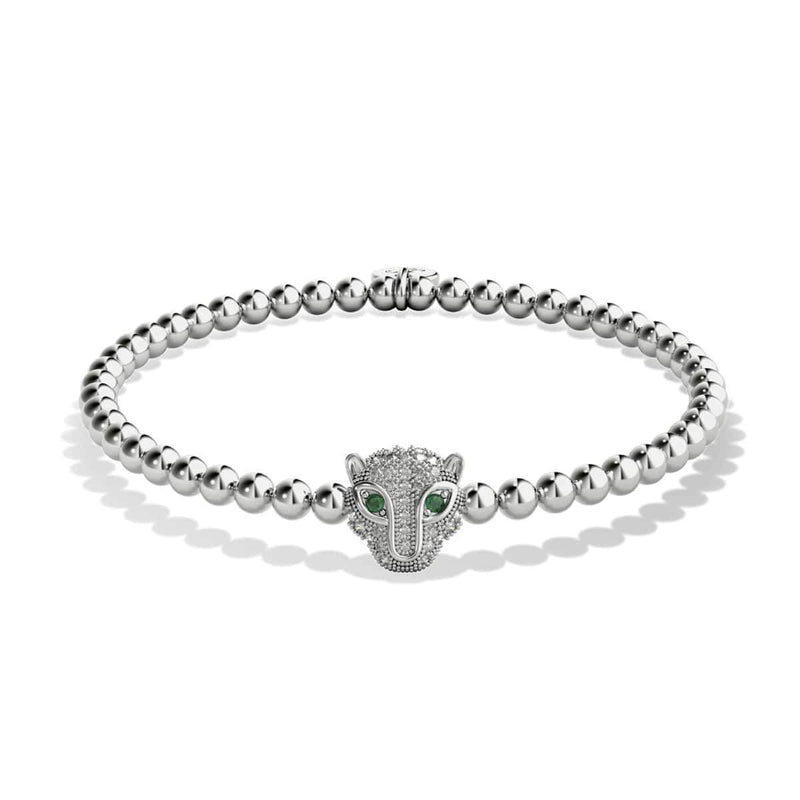 Fierce | .925 Sterling Silver | CZ Diamond Cat Bracelet