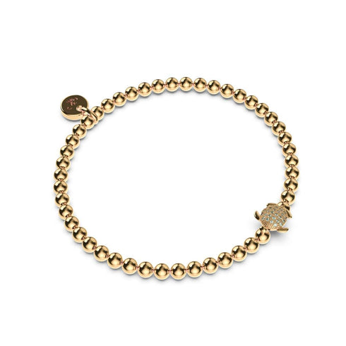 Tortuga | .925 Sterling Gold Vermeil | CZ Diamond Sea Turtle Bracelet