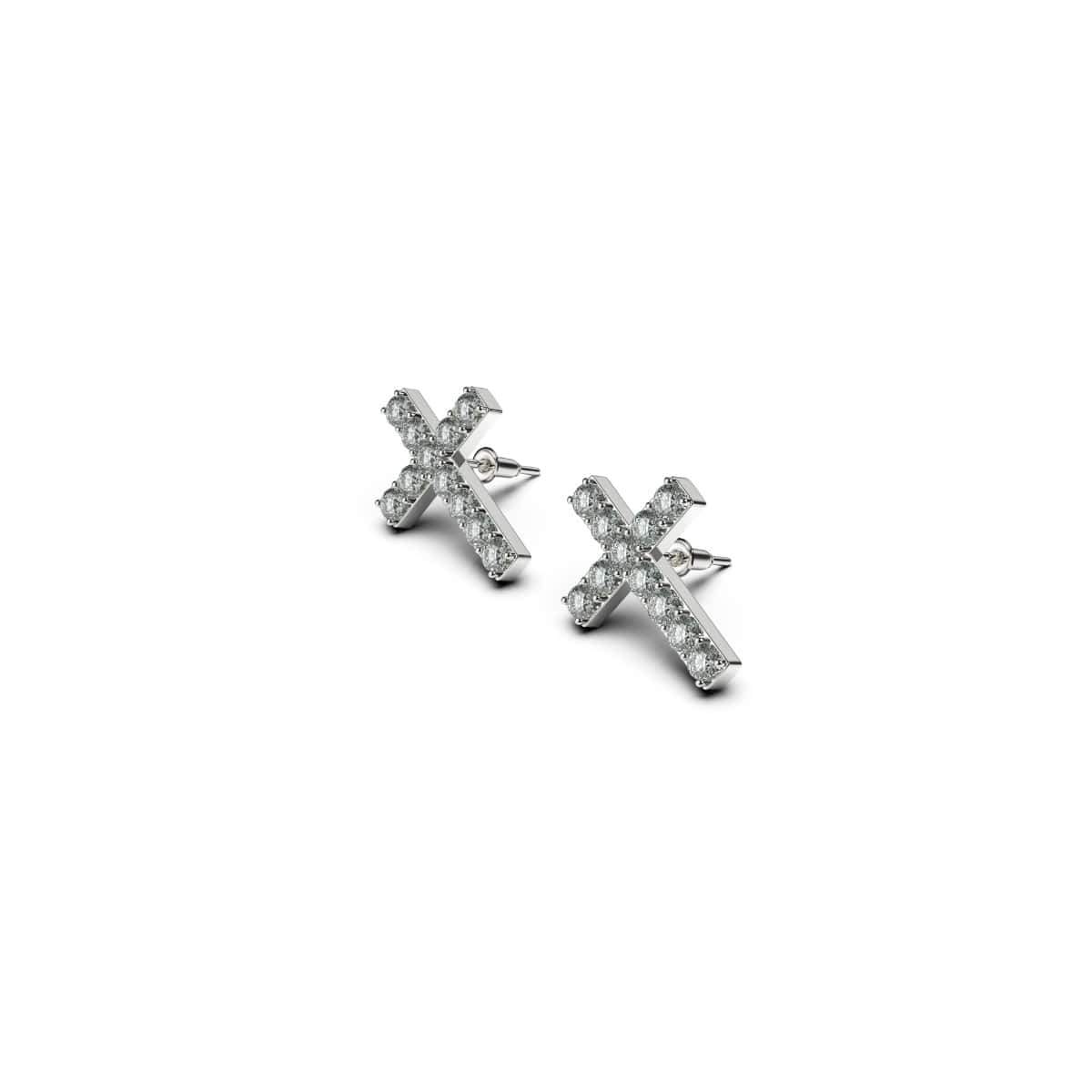 Blessed | .925 Sterling Silver | CZ Diamond Cross Earrings
