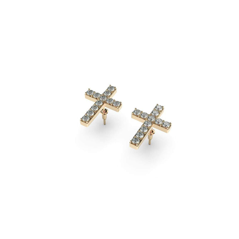 Blessed | Gold Vermeil | CZ Diamond Cross Earrings