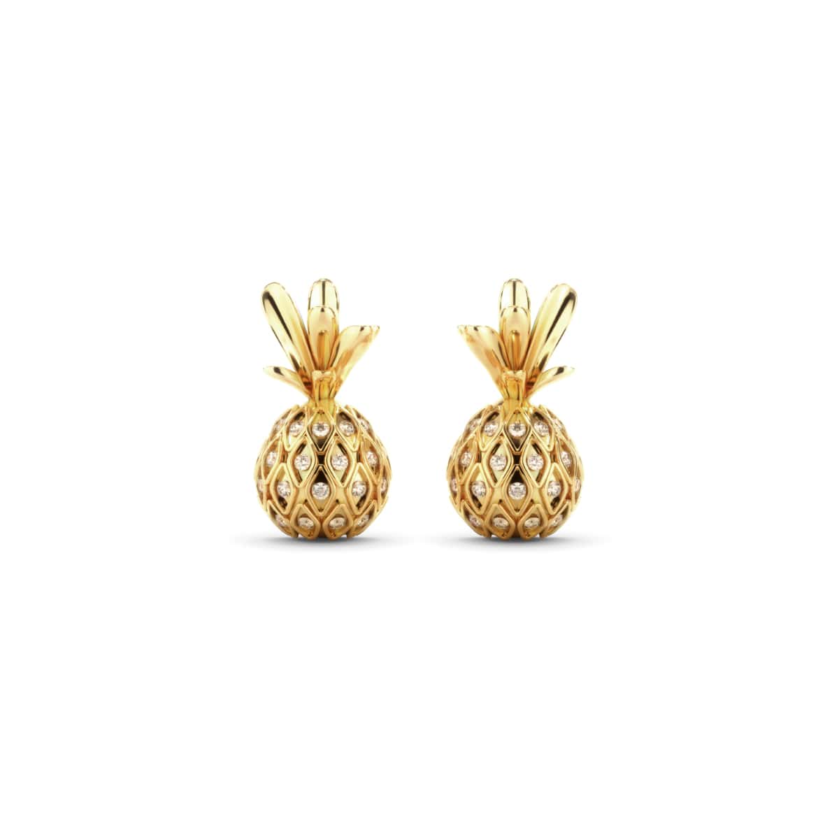 Pina Colada | Gold Vermeil | CZ Diamond Pineapple Earrings