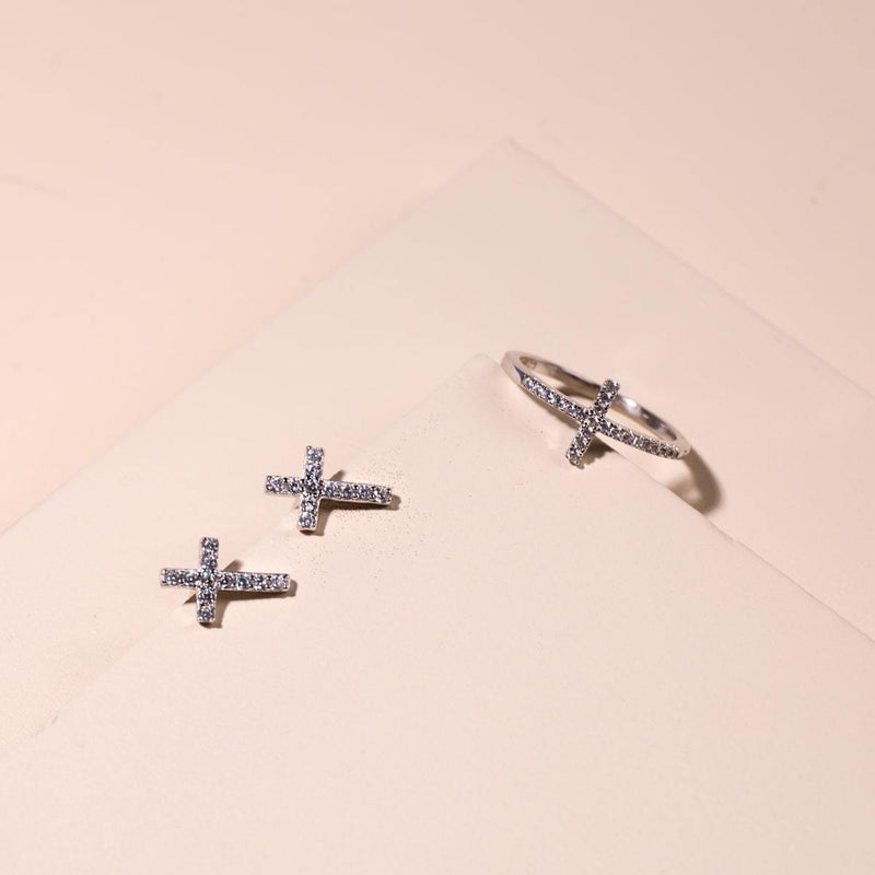 Blessed | .925 Sterling Silver | CZ Diamond Cross Ring