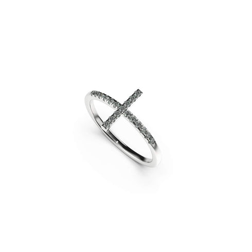 Blessed | .925 Sterling Silver | CZ Diamond Cross Ring