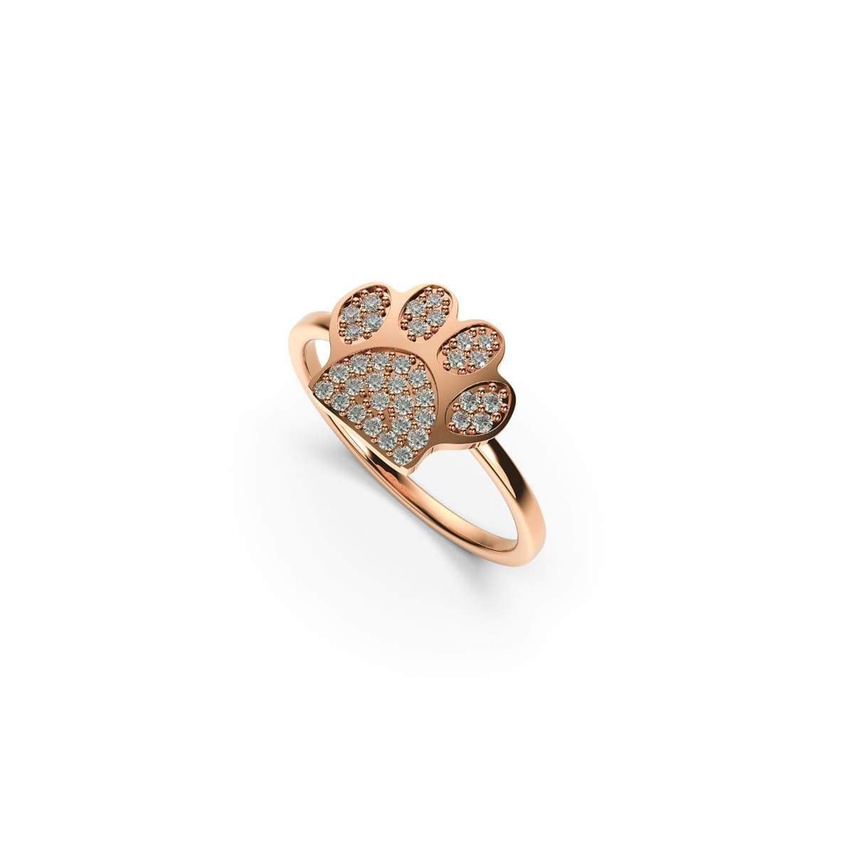 Paw | Rose Gold Vermeil | CZ Diamond Pup Print Ring