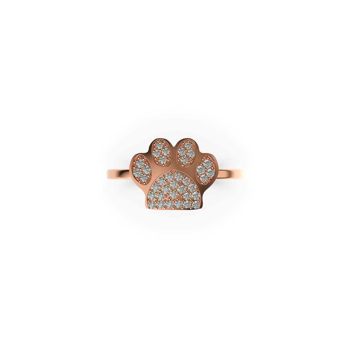 Paw | Rose Gold Vermeil | CZ Diamond Pup Print Ring