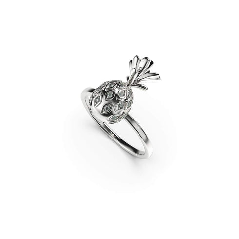 Pina Colada | .925 Sterling Silver | CZ Diamond Pineapple Ring