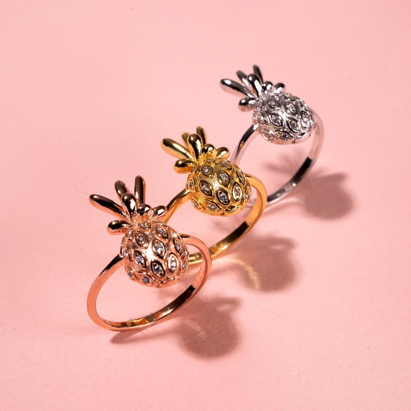 Pina Colada | Rose Gold Vermeil | CZ Diamond Pineapple Ring