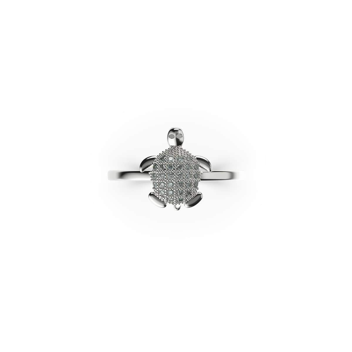 Tortuga | .925 Sterling Silver | CZ Diamond Sea Turtle Ring