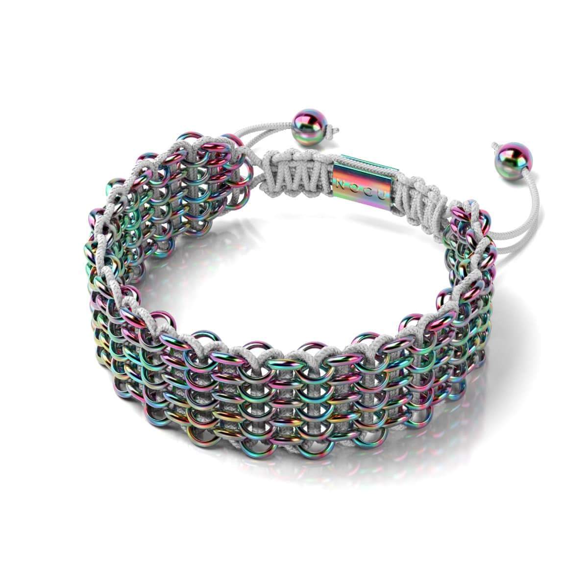 Chameleon Links | Deluxe Kismet Bracelet | White x Unicorn Silver