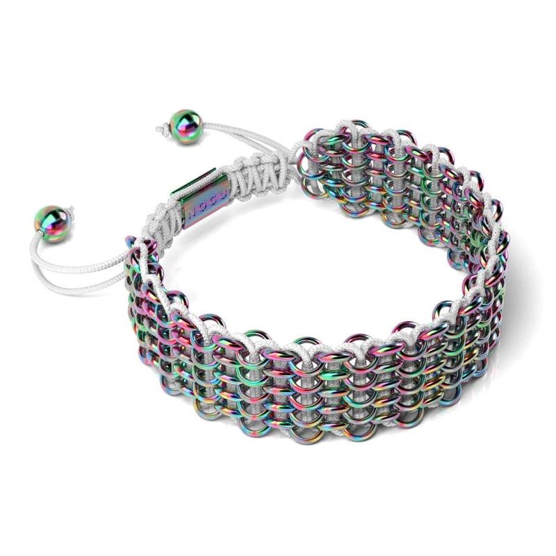 Chameleon Links | Deluxe Kismet Bracelet | White x Unicorn Silver
