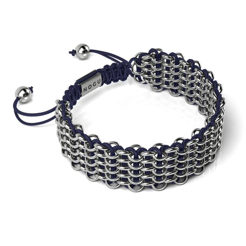 Sumatran Elephant Links | Deluxe Kismet Bracelet | Blue x Silver