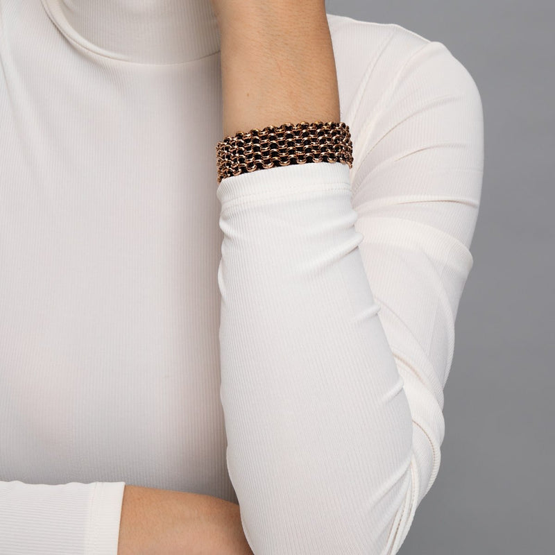 Tiger Links | Deluxe Kismet Bracelet | Black x Rose Gold