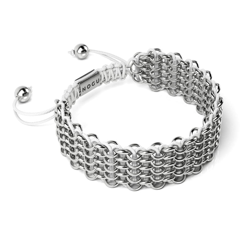 White Rhino Links | Deluxe Kismet Bracelet | White x Silver