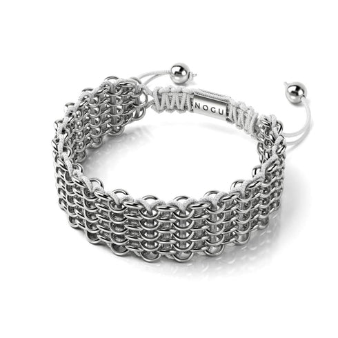 White Rhino Links | Deluxe Kismet Bracelet | White x Silver