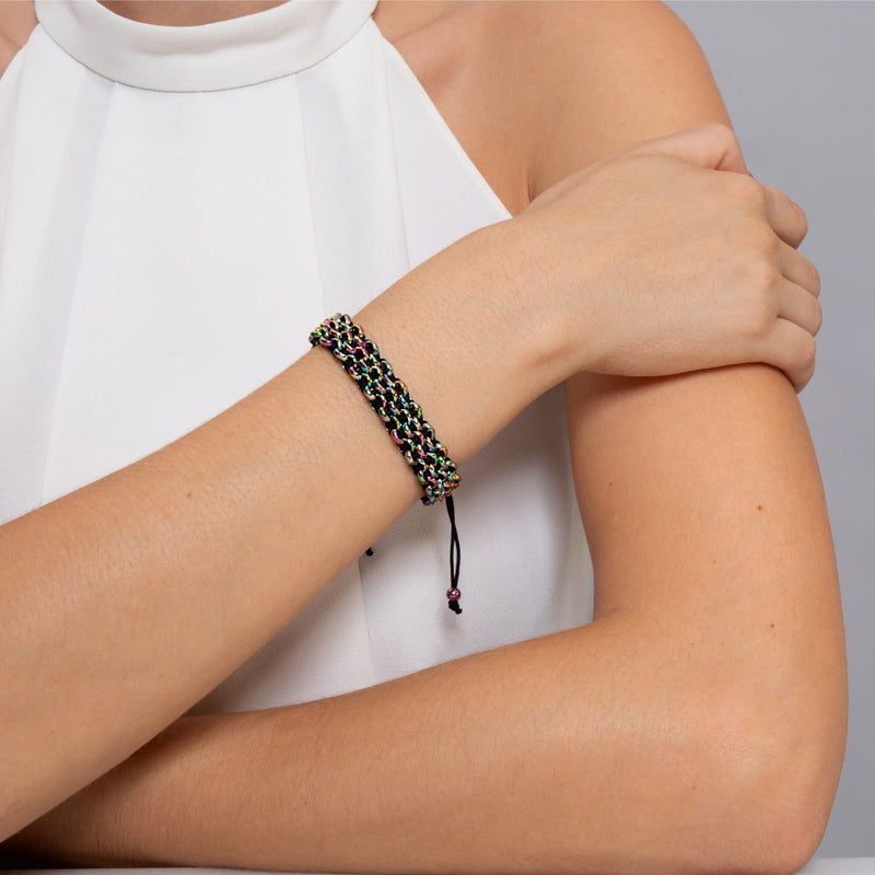 Chameleon Links | Original Kismet Bracelet | Black x Unicorn Silver