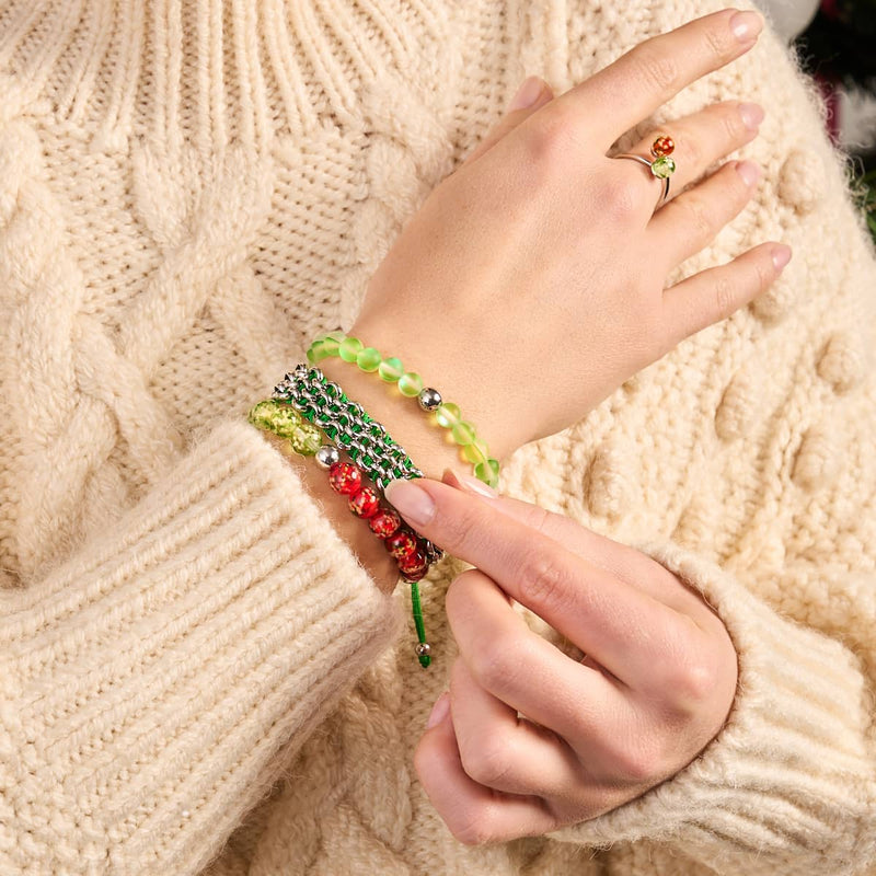 Tree Frog Links | Original Kismet Bracelet | Green x Silver