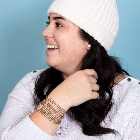 Tree Sloth Links | Original Kismet Bracelet | White x Rose Gold