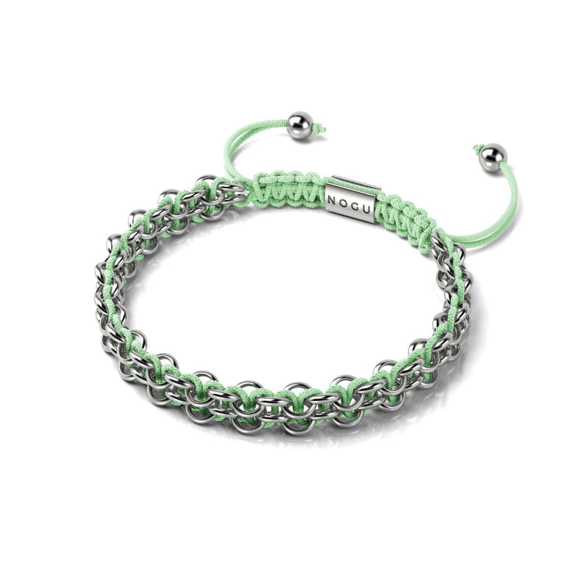 Crocodile Links | Mini Kismet Bracelet | Mint Green x Silver