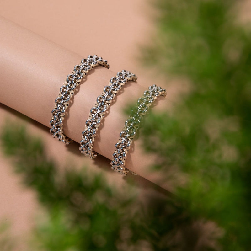 Grizzly Bear Links | Mini Kismet Bracelet | Brown x Silver