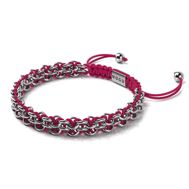 Hippo Links | Mini Kismet Bracelet | Fuchsia x Silver