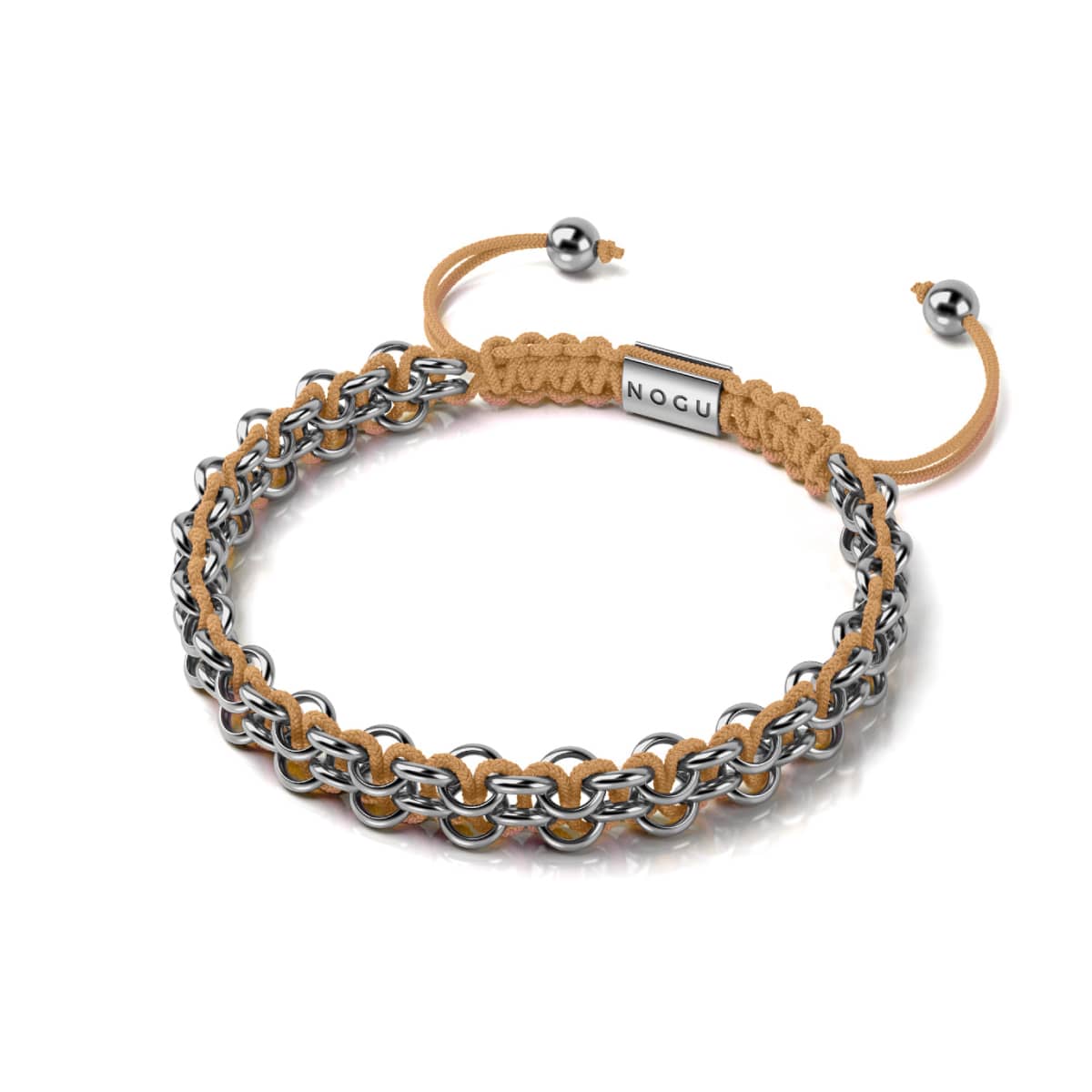Lemur Links | Mini Kismet Bracelet | Peach x Silver