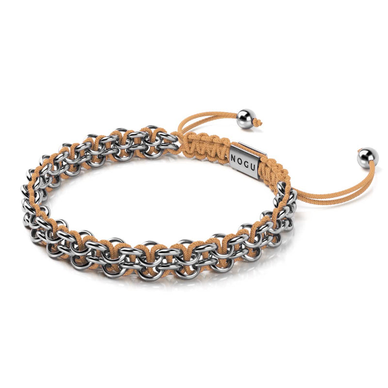 Lemur Links | Mini Kismet Bracelet | Peach x Silver