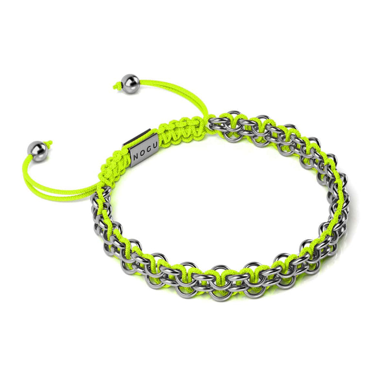 Llama Links | Mini Kismet Bracelet | Neon Yellow x Silver