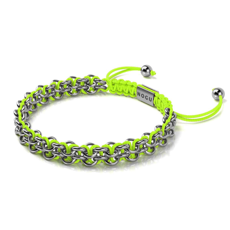 Llama Links | Mini Kismet Bracelet | Neon Yellow x Silver