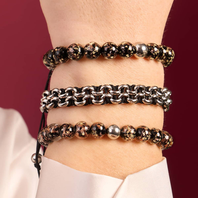 Panda Links | Mini Kismet Bracelet | Black x Silver