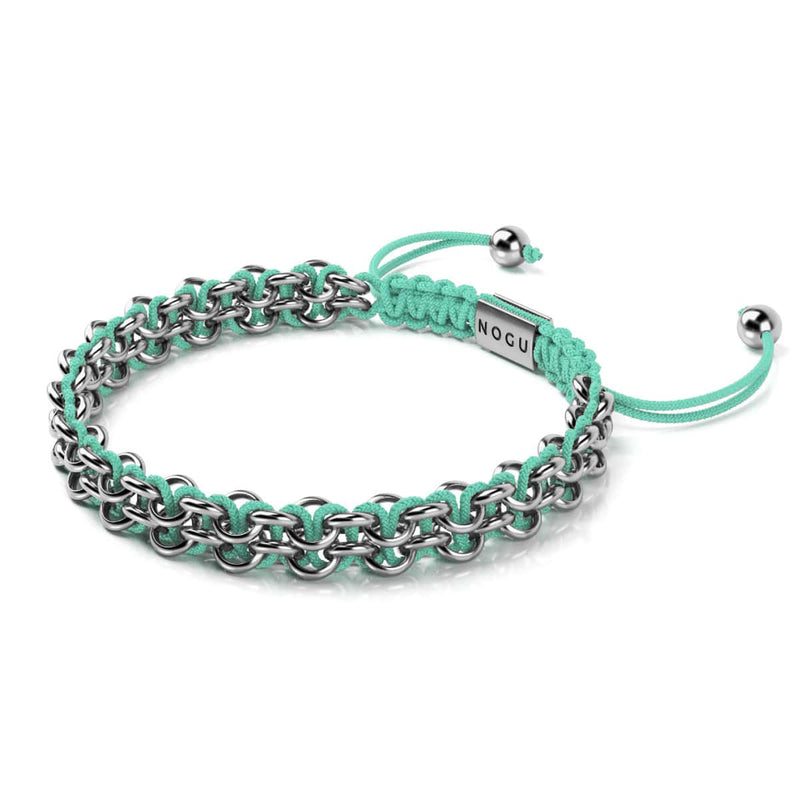 Peacock Links | Mini Kismet Bracelet | Teal x Silver