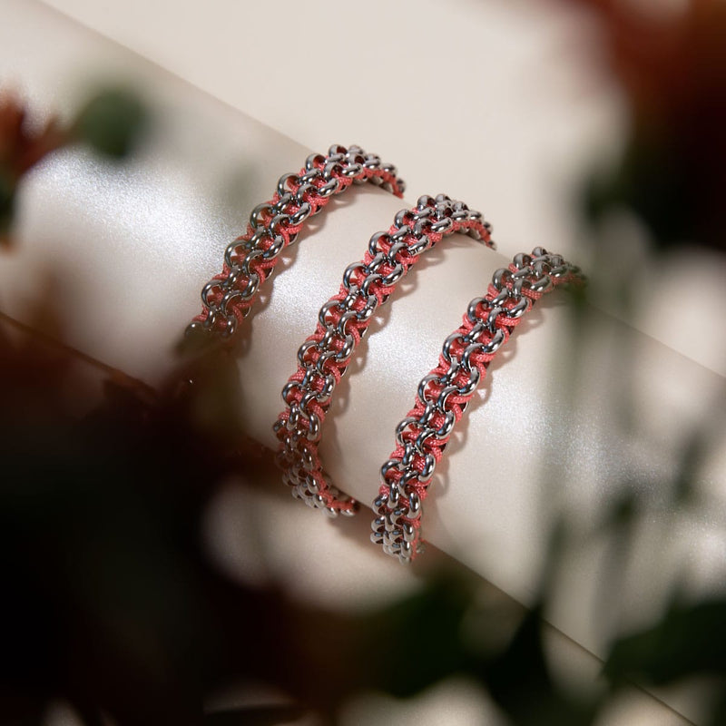 Penguin Links | Mini Kismet Bracelet | Coral x Silver