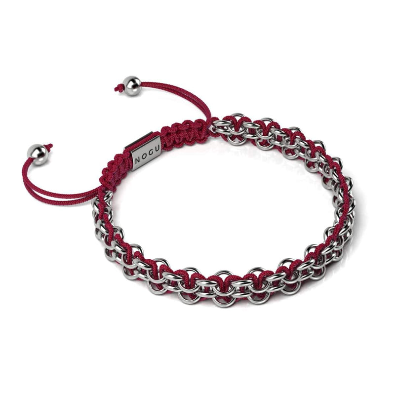 Red Fox Links | Mini Kismet Bracelet | Burgundy x Silver