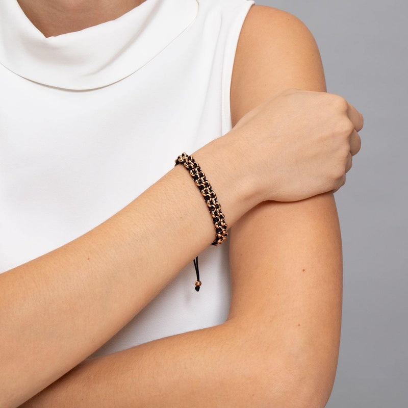 Tiger Links | Mini Kismet Bracelet | Black x Rose Gold