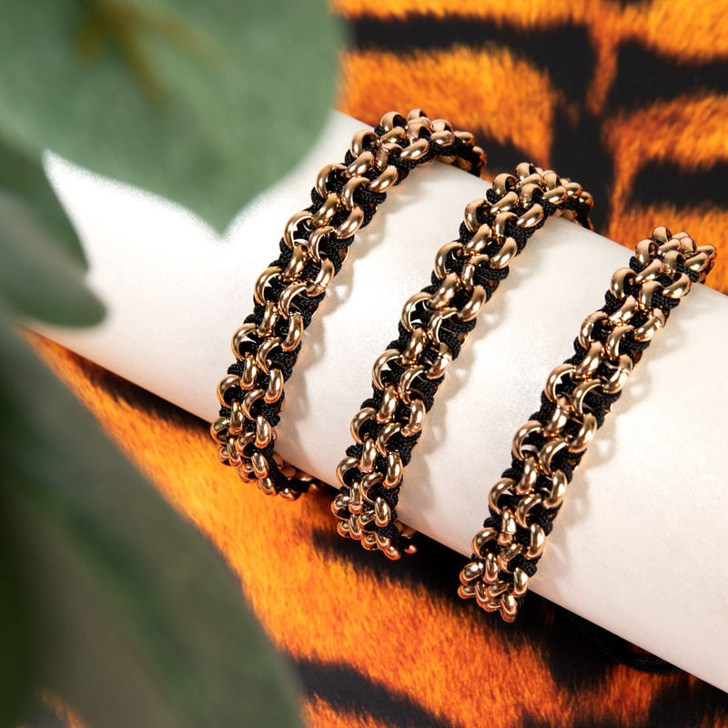 Tiger Links | Mini Kismet Bracelet | Black x Rose Gold