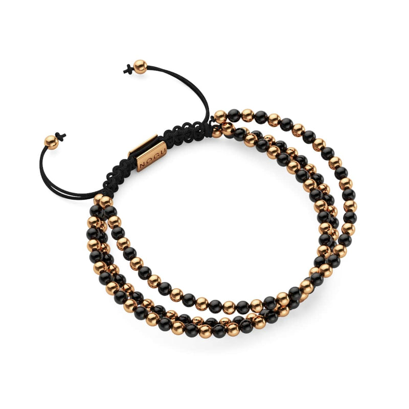 Trinity | Rose Gold x Gunmetal | Triple Strand Bracelet