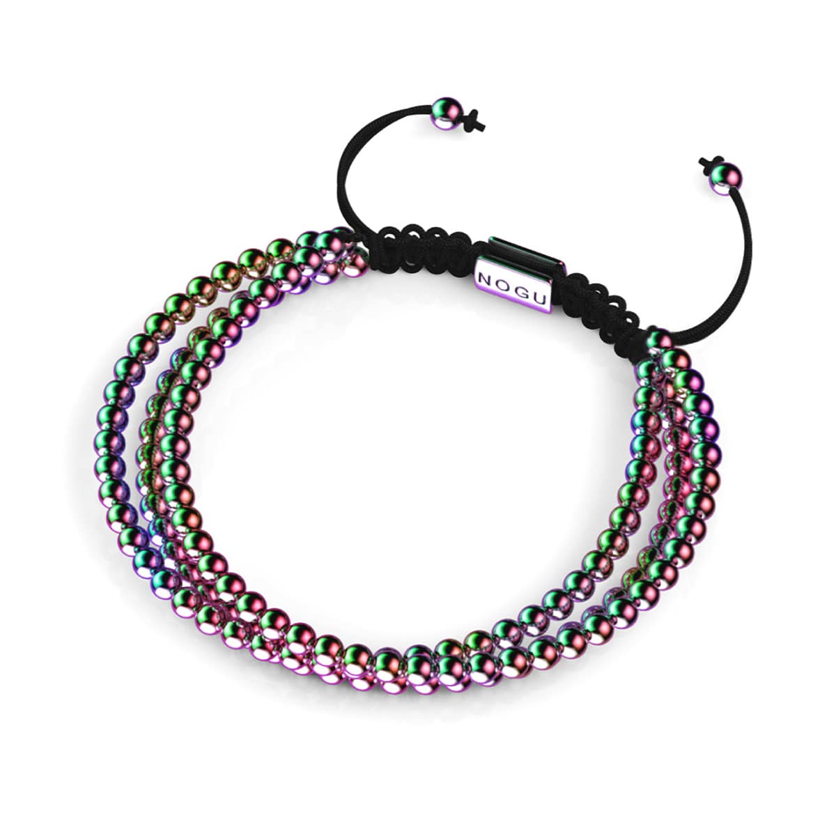 Trinity | Unicorn Silver x Black | Triple Strand Bracelet