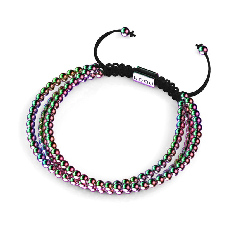 Trinity | Unicorn Silver x Black | Triple Strand Bracelet