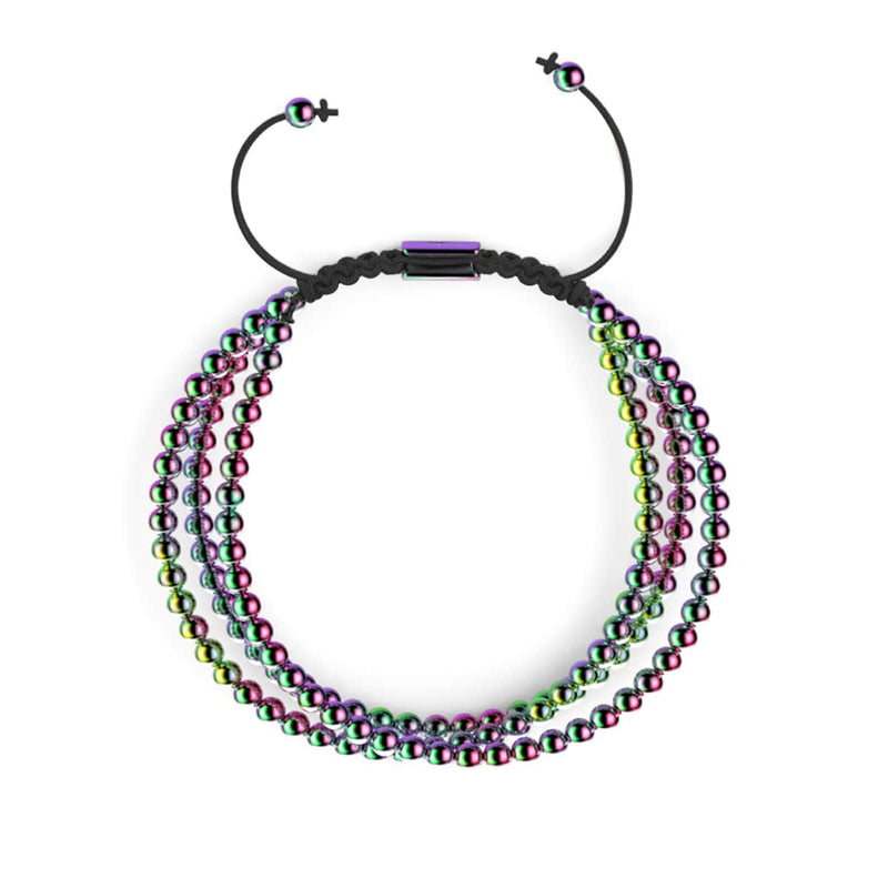 Trinity | Unicorn Silver x Black | Triple Strand Bracelet