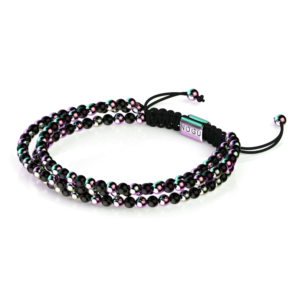 Trinity | Unicorn Silver x Gunmetal | Triple Strand Bracelet