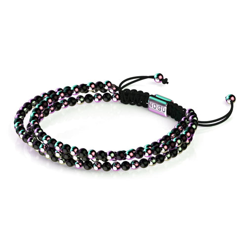 Trinity | Unicorn Silver x Gunmetal | Triple Strand Bracelet