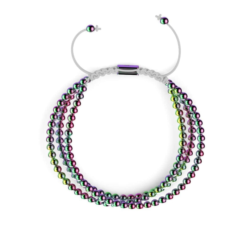 Trinity | Unicorn Silver x White | Triple Strand Bracelet