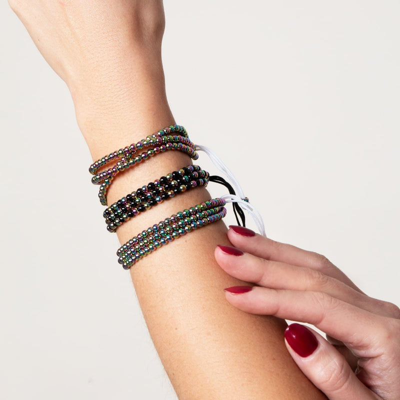 Trinity | Unicorn Silver x White | Triple Strand Bracelet