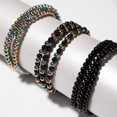 Trinity | Unicorn Silver x White | Triple Strand Bracelet