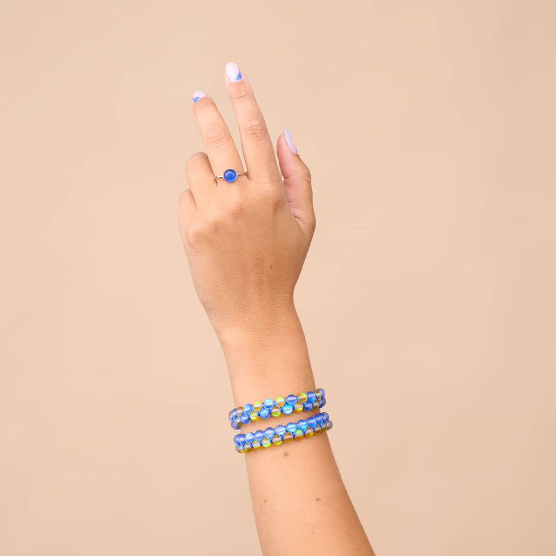 Starry Night I | Ukrainian Aid | Double Mermaid Glass Bead Bracelet