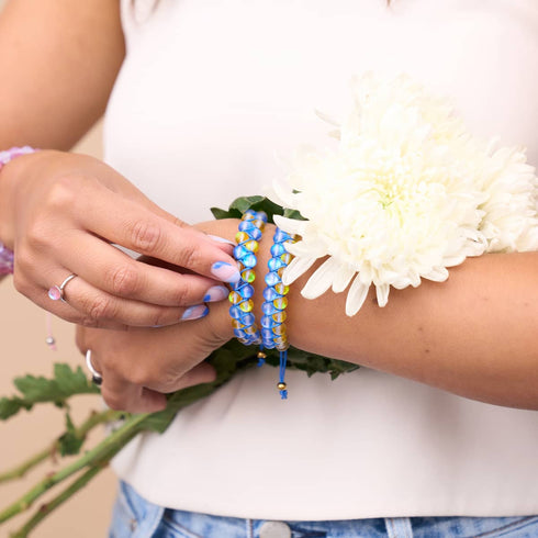 Starry Night II | Ukrainian Aid | Double Mermaid Glass Bead Bracelet